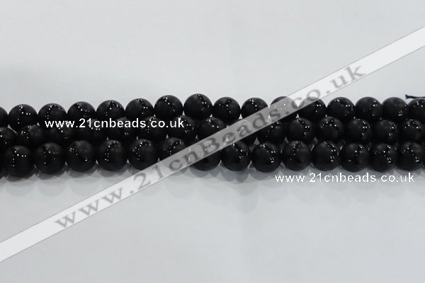 CAG8737 15.5 inches 14mm round matte tibetan agate gemstone beads
