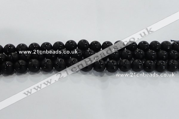 CAG8737 15.5 inches 14mm round matte tibetan agate gemstone beads