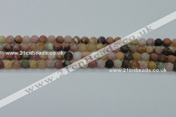 CAG8746 15.5 inches 6mm round matte rainbow agate beads