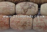 CAG8767 15.5 inches 18*25mm rice chrysanthemum agate beads