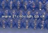 CAG8805 15.5 inches 6mm round agate with rhinestone beads
