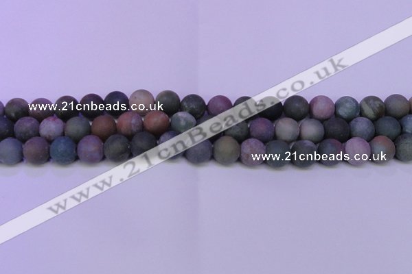 CAG8861 15.5 inches 6mm round matte india agate beads