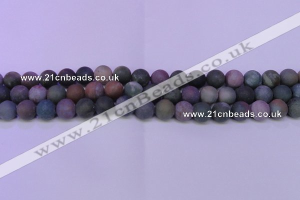 CAG8863 15.5 inches 10mm round matte india agate beads