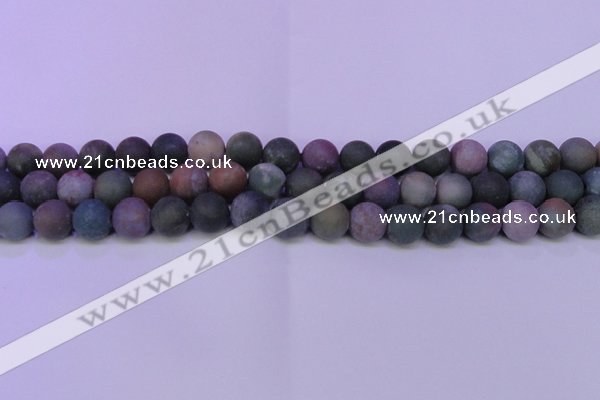 CAG8864 15.5 inches 12mm round matte india agate beads