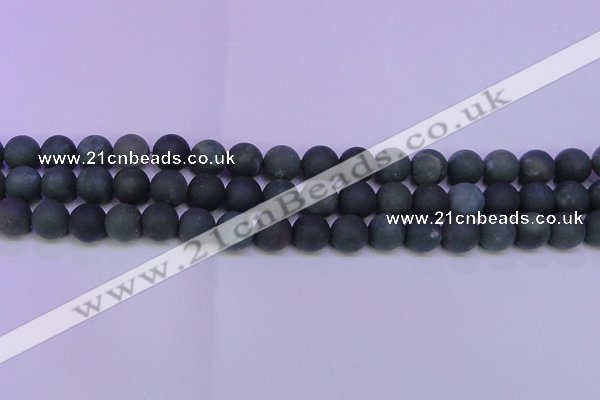 CAG8881 15.5 inches 6mm round matte moss agate beads