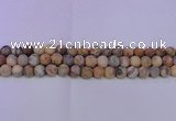 CAG8890 15.5 inches 4mm round matte crazy lace agate beads