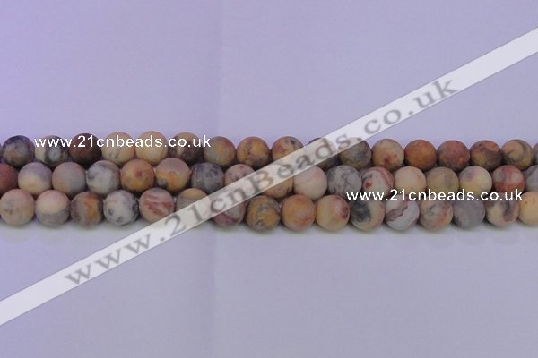 CAG8893 15.5 inches 10mm round matte crazy lace agate beads