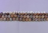 CAG8894 15.5 inches 12mm round matte crazy lace agate beads