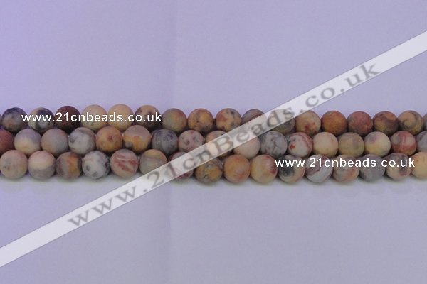 CAG8894 15.5 inches 12mm round matte crazy lace agate beads