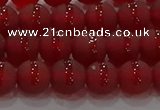 CAG8901 15.5 inches 6mm round matte red agate beads wholesale