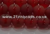 CAG8902 15.5 inches 8mm round matte red agate beads wholesale