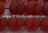 CAG8904 15.5 inches 12mm round matte red agate beads wholesale