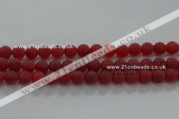 CAG8907 15.5 inches 6mm round matte red agate beads wholesale