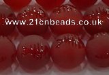 CAG8908 15.5 inches 8mm round matte red agate beads wholesale