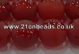 CAG8909 15.5 inches 10mm round matte red agate beads wholesale