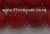 CAG8910 15.5 inches 12mm round matte red agate beads wholesale