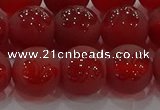 CAG8914 15.5 inches 8mm round matte red agate beads wholesale