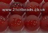 CAG8915 15.5 inches 10mm round matte red agate beads wholesale