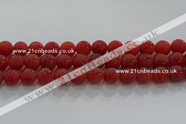 CAG8915 15.5 inches 10mm round matte red agate beads wholesale