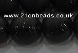 CAG8922 15.5 inches 12mm round matte black agate beads wholesale