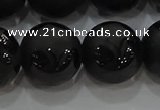 CAG8928 15.5 inches 12mm round matte black agate beads wholesale