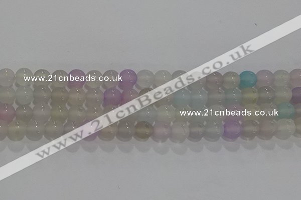 CAG8931 15.5 inches 6mm round matte colorful agate beads wholesale