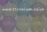 CAG8932 15.5 inches 8mm round matte colorful agate beads wholesale