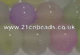 CAG8934 15.5 inches 12mm round matte colorful agate beads wholesale