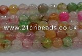 CAG8938 15.5 inches 4mm faceted round fire crackle agate beads