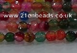 CAG8940 15.5 inches 4mm faceted round fire crackle agate beads