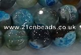 CAG8944 15.5 inches 8mm faceted round fire crackle agate beads