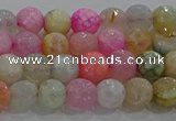 CAG8948 15.5 inches 6mm faceted round fire crackle agate beads