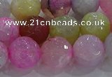 CAG8950 15.5 inches 10mm faceted round fire crackle agate beads