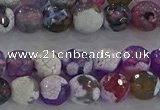 CAG8955 15.5 inches 6mm faceted round fire crackle agate beads