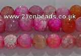 CAG8962 15.5 inches 4mm faceted round fire crackle agate beads