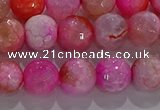 CAG8963 15.5 inches 6mm faceted round fire crackle agate beads