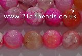 CAG8964 15.5 inches 8mm faceted round fire crackle agate beads