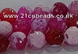 CAG8973 15.5 inches 10mm faceted round fire crackle agate beads