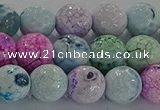 CAG8979 15.5 inches 6mm faceted round fire crackle agate beads