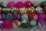 CAG8987 15.5 inches 6mm faceted round fire crackle agate beads