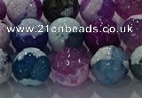 CAG8991 15.5 inches 14mm faceted round fire crackle agate beads