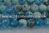 CAG9000 15.5 inches 6mm faceted round fire crackle agate beads