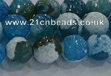 CAG9001 15.5 inches 8mm faceted round fire crackle agate beads