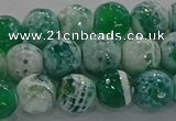 CAG9008 15.5 inches 8mm faceted round fire crackle agate beads