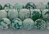 CAG9009 15.5 inches 10mm faceted round fire crackle agate beads