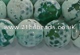 CAG9012 15.5 inches 16mm faceted round fire crackle agate beads