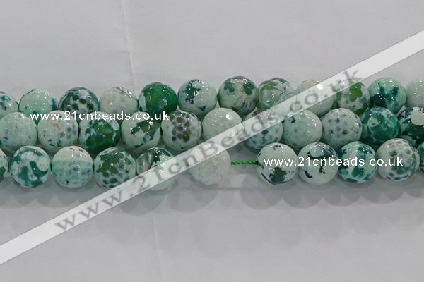 CAG9012 15.5 inches 16mm faceted round fire crackle agate beads