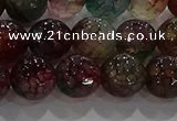 CAG9023 15.5 inches 10mm faceted round fire crackle agate beads