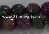 CAG9024 15.5 inches 12mm faceted round fire crackle agate beads