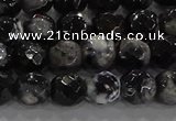 CAG9029 15.5 inches 6mm faceted round fire crackle agate beads